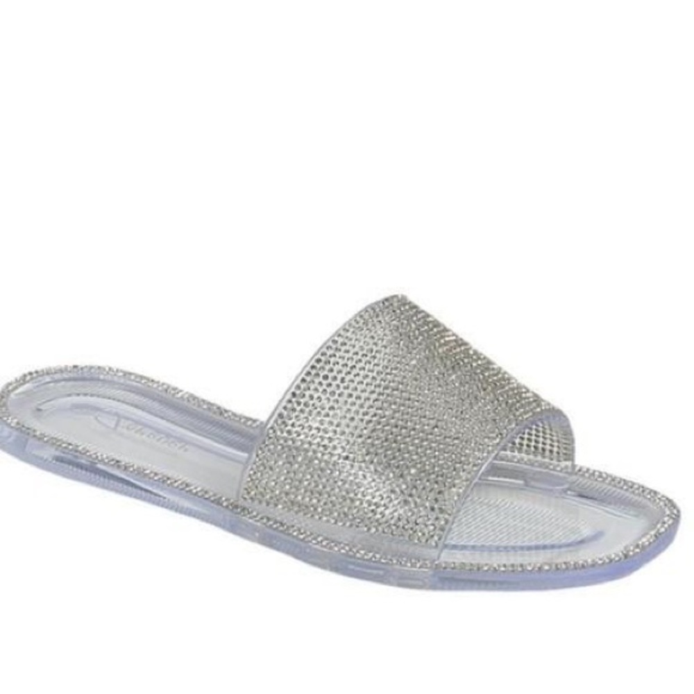 NWT JUICY COUTURE HARMONIA CLEAR/RHINESTONE JELLY SLIDES